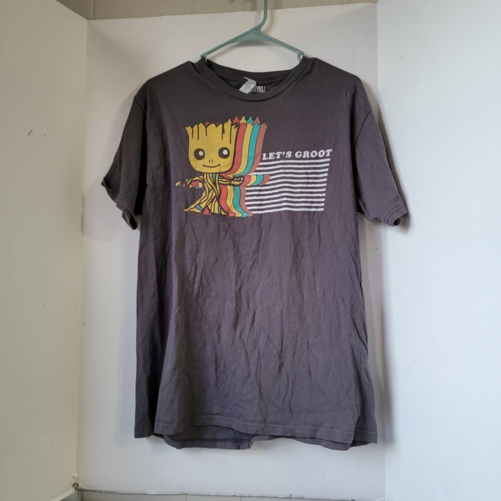 Marvel Lets Groot Graphic T-Shirt Zuni Sportswear Black Mens Large ZS1001